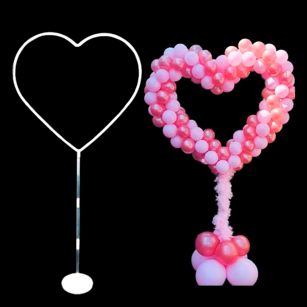 Soporte de Globos Circulo y Corazon  C/ Pie