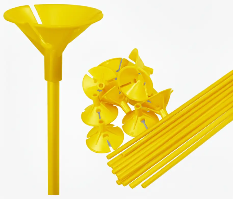 Palitos Porta Globos Amarillos (Bulto x 10 Pack)
