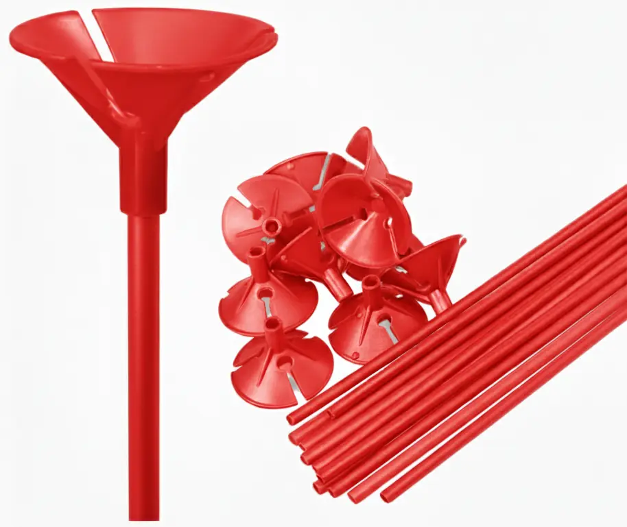Palitos Porta Globos Rojo (Bulto x 10 Pack)