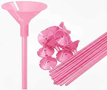 Palitos Porta Globos Rosa (Bulto x 10 Pack) - 1