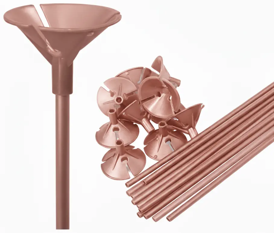 Palitos Porta Globos Rosa Gold (Bulto x 10 Pack)