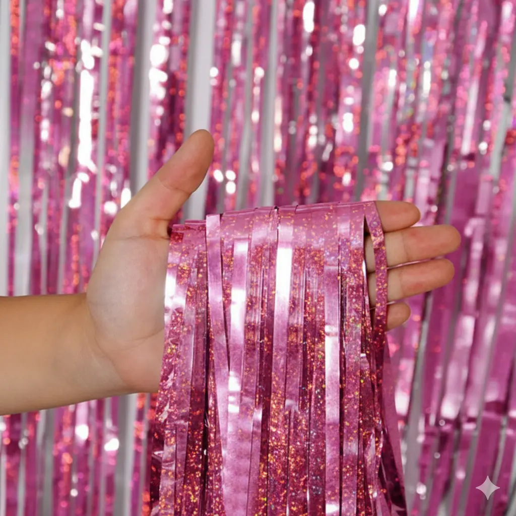 Cortina Holografica Rosa