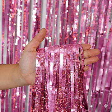 Cortina Holografica Rosa - 1