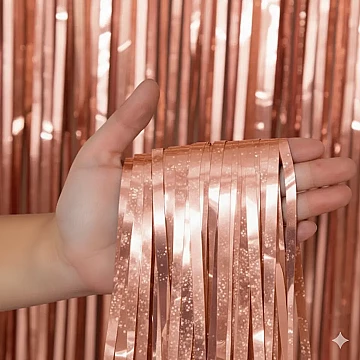 Cortina Holografica Rosa Gold - 1