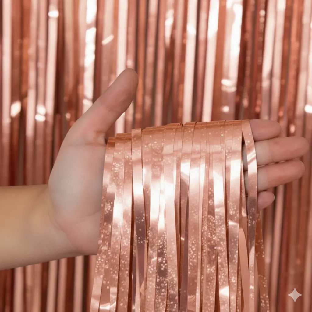 Cortina Holografica Rosa Gold