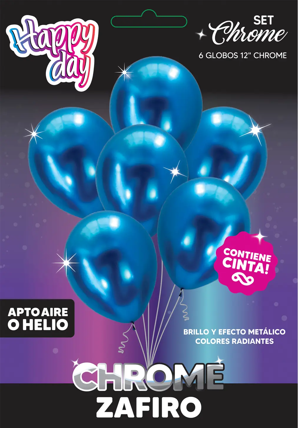 Set De Globos Chrome Zafiro