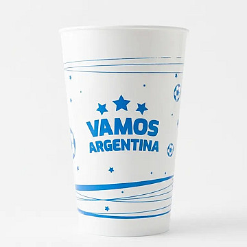 Vaso Plastico 500 cc. Celeste y Blanco - 3