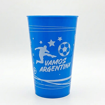 Vaso Plastico 500 cc. Celeste y Blanco - 4