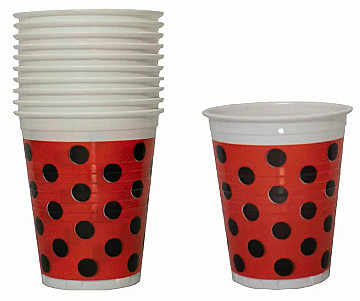 Vasos Rojos Con Lunares - 2