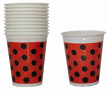 Vasos Rojos Con Lunares - 2