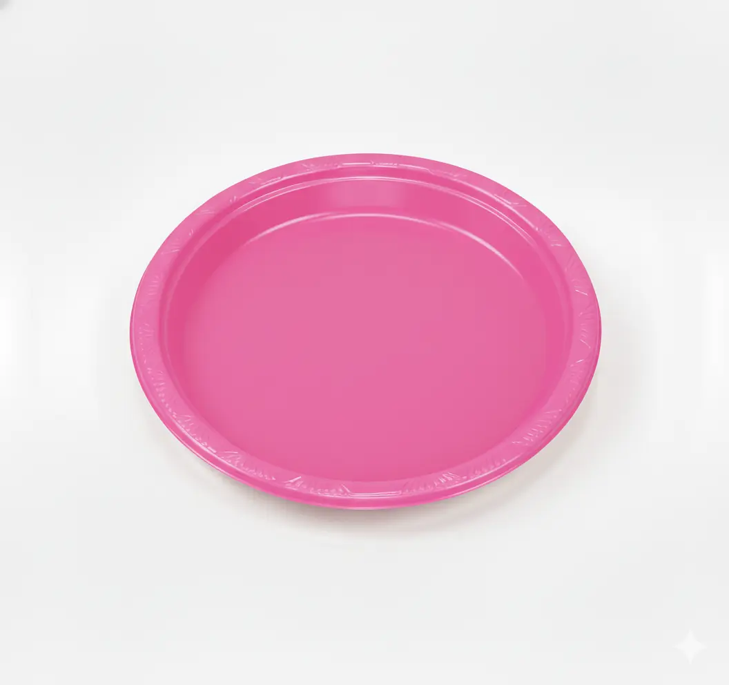 Plato Reutilizable 18 cm Rosa Fluo (Bulto x 18 Pack)