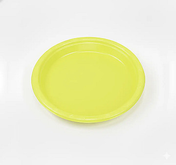 Plato 18 cm x 6 unid Amarillo Fluo (Bulto x 18 Pack) - 1
