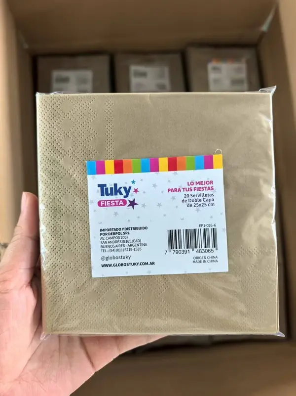 Servilleta Doble Hoja 25x25 cm Oro (Bulto x 30 Pack)