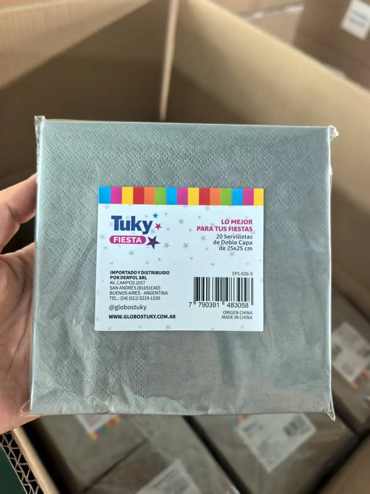 Servilleta Doble Hoja 25x25 cm Plata (Bulto x 30 Pack)