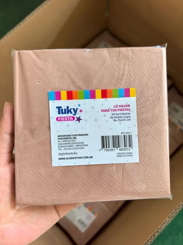 Servilleta Doble Hoja 25x25 cm Rosa Gold (Bulto x 30 Pack)