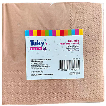 Servilleta Doble Hoja 25x25 cm Rosa Gold (Bulto x 30 Pack) - 2