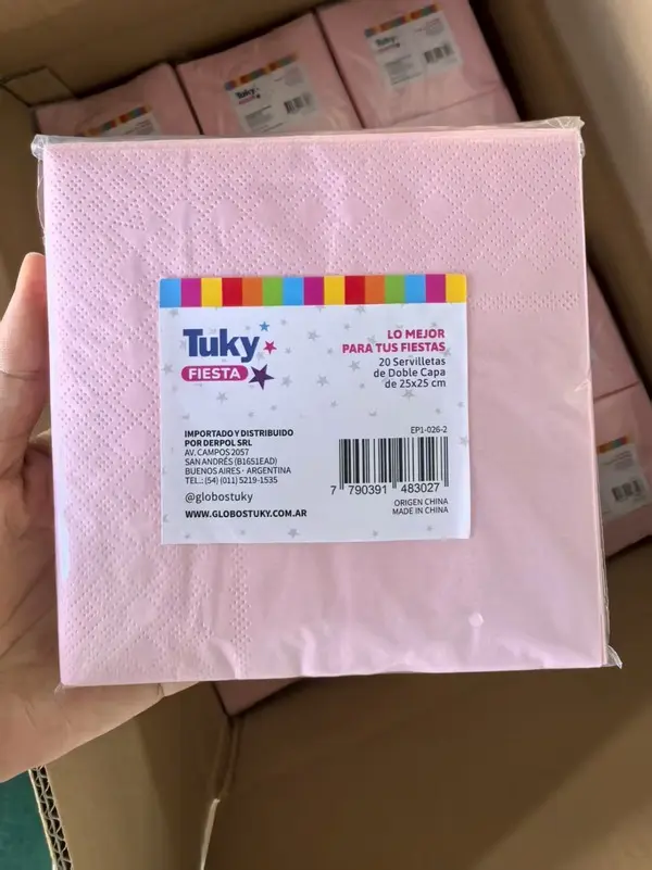 Servilleta Doble Hoja 25x25 cm Rosa (Bulto x 30 Pack)
