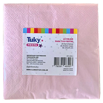 Servilleta Doble Hoja 25x25 cm Rosa (Bulto x 30 Pack) - 2