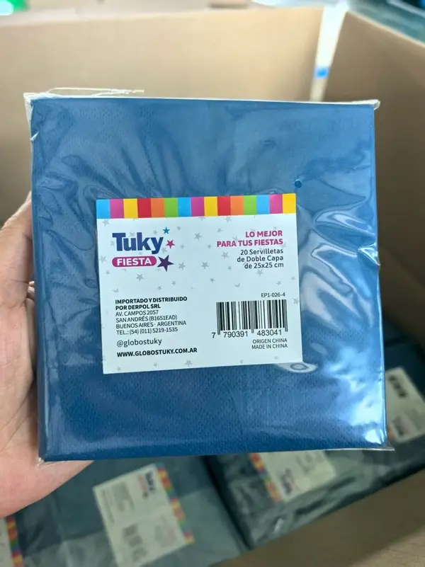 Servilleta Doble Hoja 25x25 cm Azul (Bulto x 30 Pack)