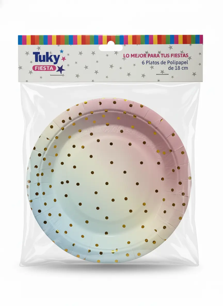 Platos 18 cm Polipapel Pastel (Bulto x 24 Pack)