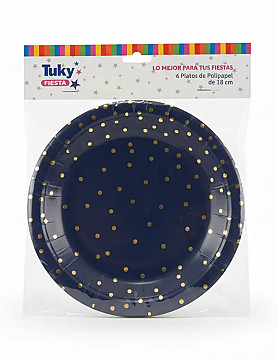 Platos 18 cm Polipapel Azul (Bulto x 24 Pack) - 1