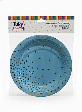 Platos 18 cm Polipapel Celeste (Bulto x 24 Pack) - 1