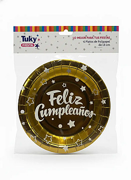 Platos 18 cm Polipapel Oro - 1