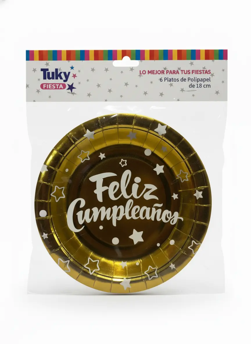 Platos 18 cm Polipapel Oro
