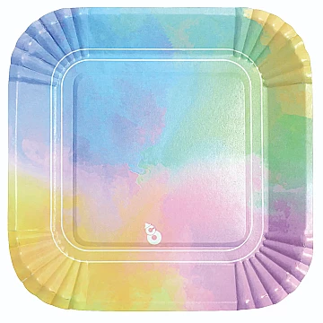 Plato Cuadrado Multicolor Pastel - 1