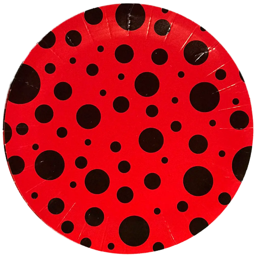 Plato Rojo con Lunares