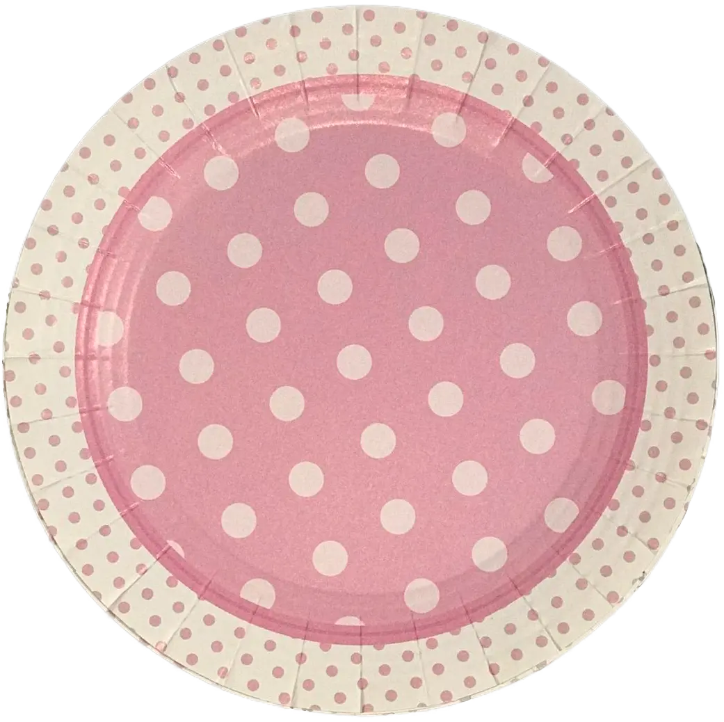 Plato Rosa con Lunares