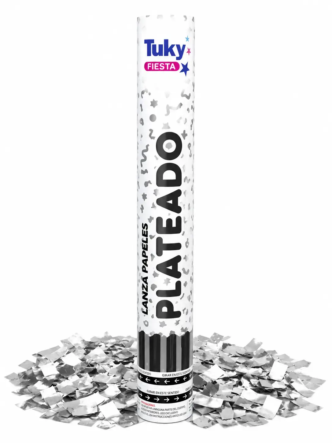 Cañon Lanza Papel 40 Cm Metalizado Plata