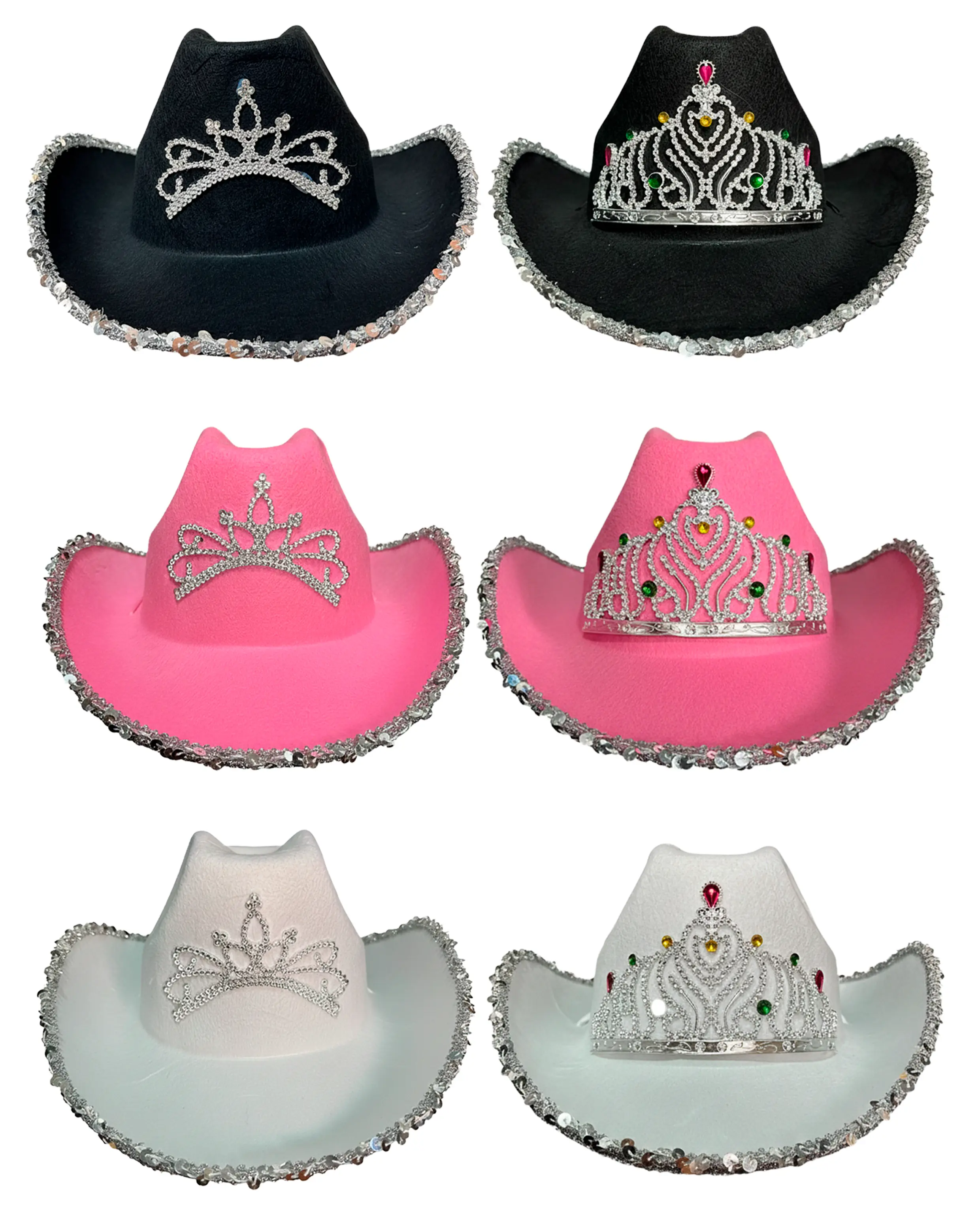 Sombrero Vaquero Con Corona y Lentejuelas