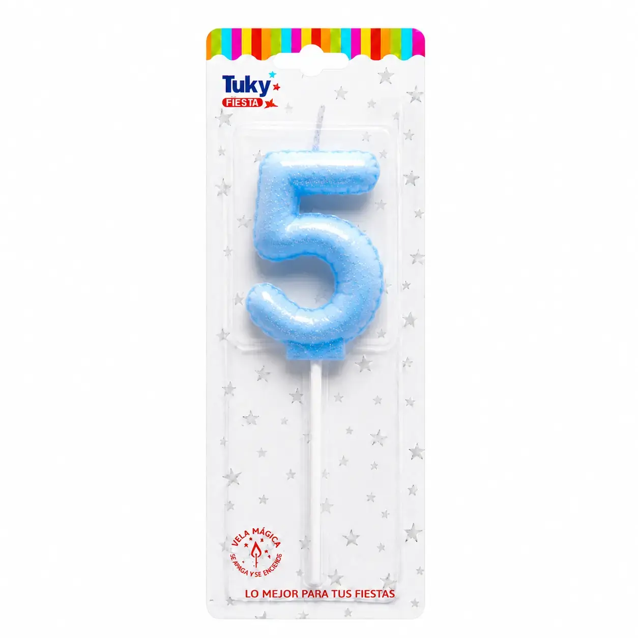 Vela Globo Gibre Pasteles Nº 5 Celeste