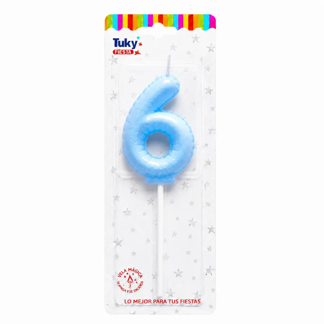 Vela Globo Gibre Pasteles Nº 6 Celeste