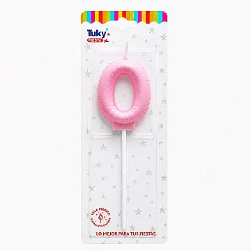 Vela Globo Gibre Pasteles Nº 0 Rosa - 1