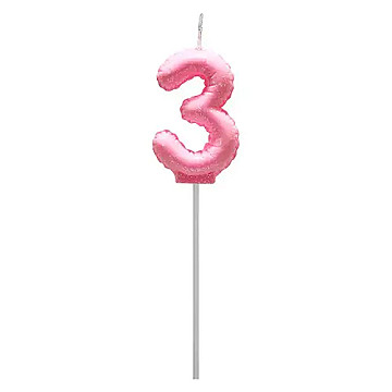Vela Globo Gibre Pasteles Nº 3 Rosa - 2