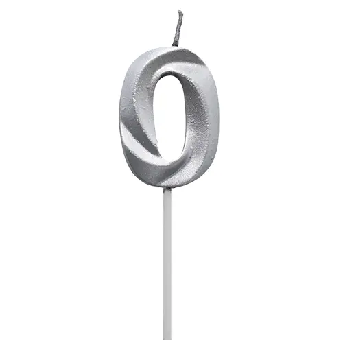 Vela Diamante N 0 Metalica Plata Tuky
