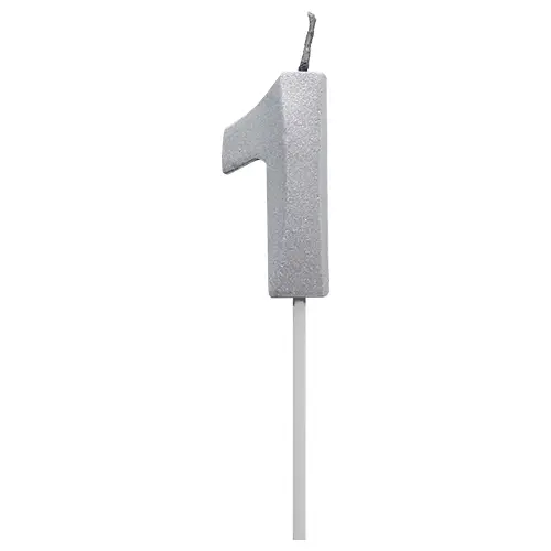 Vela Diamante N 1 Metalica Plata Tuky