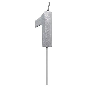 Vela Diamante N 1 Metalica Plata Tuky - 1