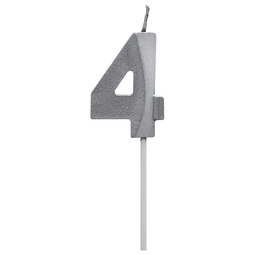 Vela Diamante N 4 Metalica Plata Tuky
