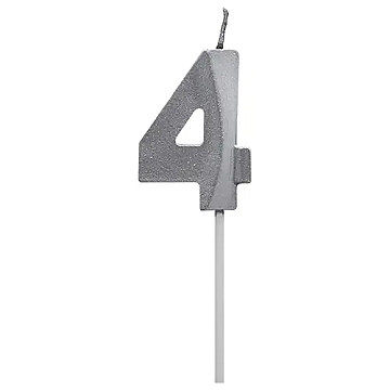 Vela Diamante N 4 Metalica Plata Tuky - 1