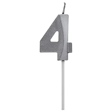 Vela Diamante N 4 Metalica Plata Tuky - 1