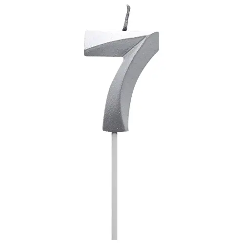 Vela Diamante N 7 Metalica Plata Tuky