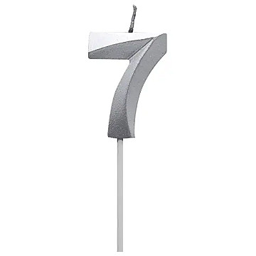Vela Diamante N 7 Metalica Plata Tuky - 1