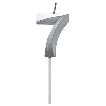 Vela Diamante N 7 Metalica Plata Tuky - 1