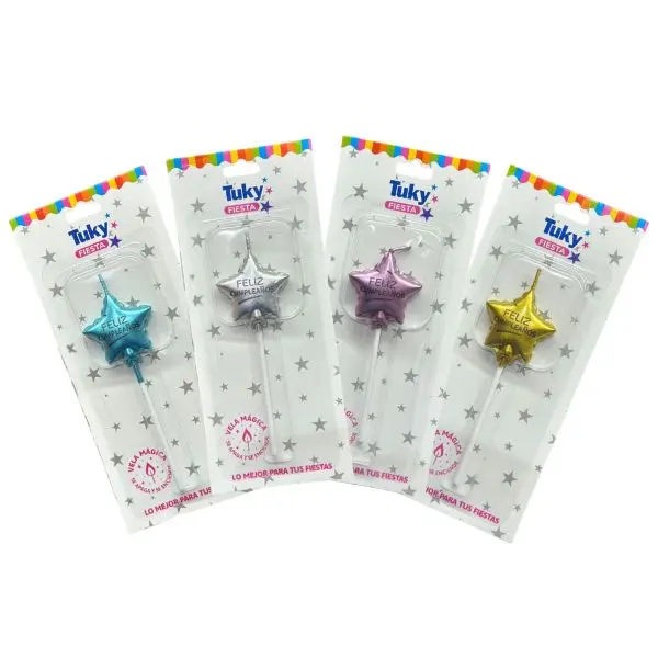 Vela Feliz Cumpleaños Estrella (Bulto x 24 Blister)