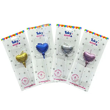 Vela Globo Corazon Feliz Cumple (Bulto x 24 Blister) - 1