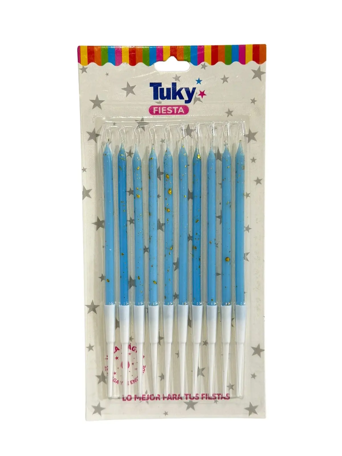 Vela Larga Finita Celeste (Bulto x 24 Blister)