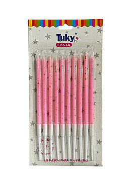 Vela Larga Finita Rosa (Bulto x 24 Blister) - 1